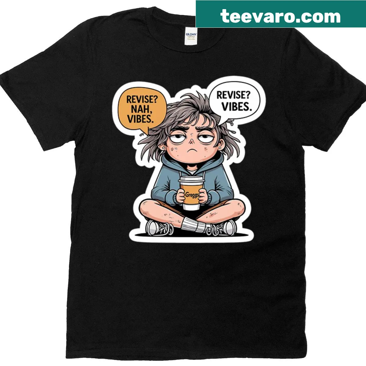 T-shirt with humorous design for tired students — on a men's t-shirt