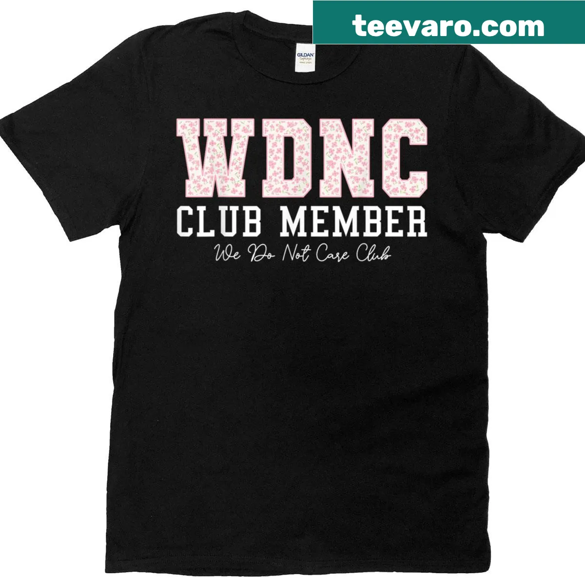 T-shirt with the slogan 'Wdnc - We Do Not Care Club' for menopausal women — on a men's t-shirt