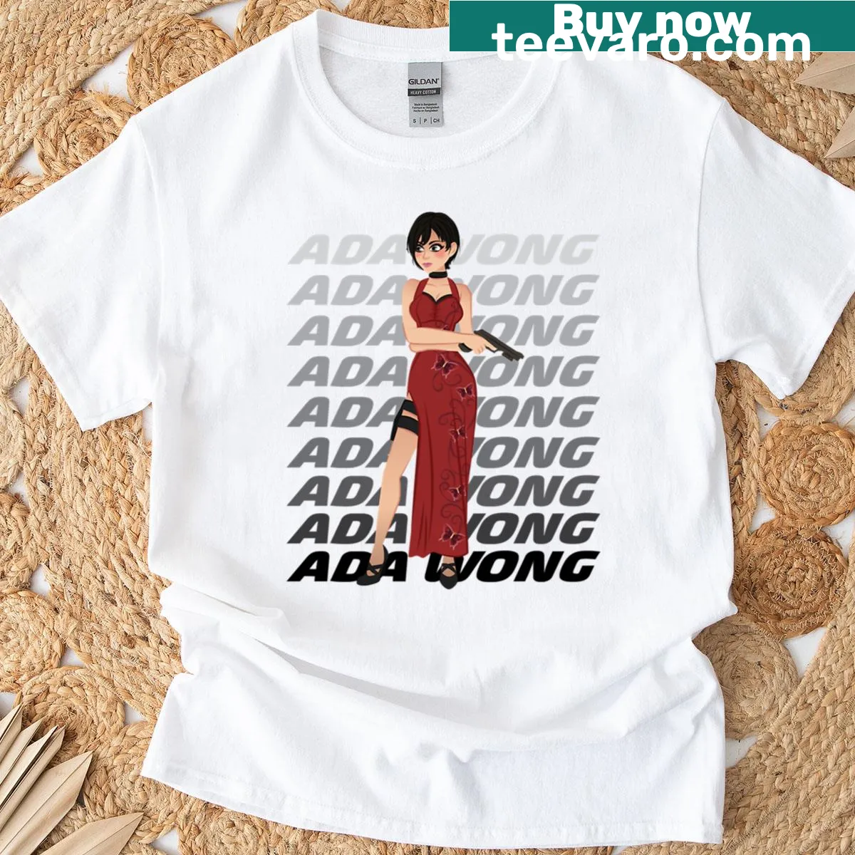 Ada Wong Resident Evil graphic tee showcasing the character — on a men's t-shirt