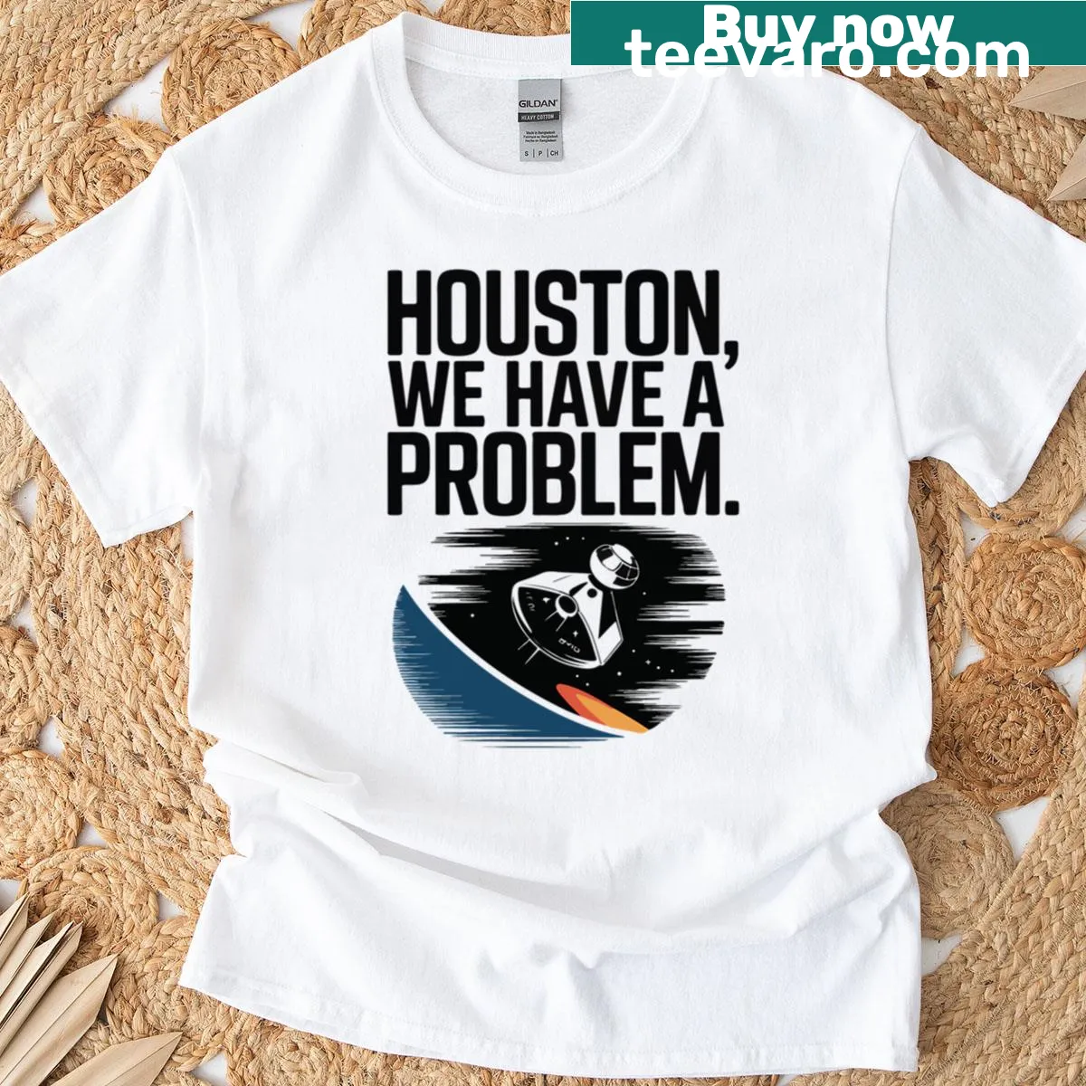 T-shirt with the quote 'Houston, We Have a Problem' from Apollo 13 — on a men's t-shirt