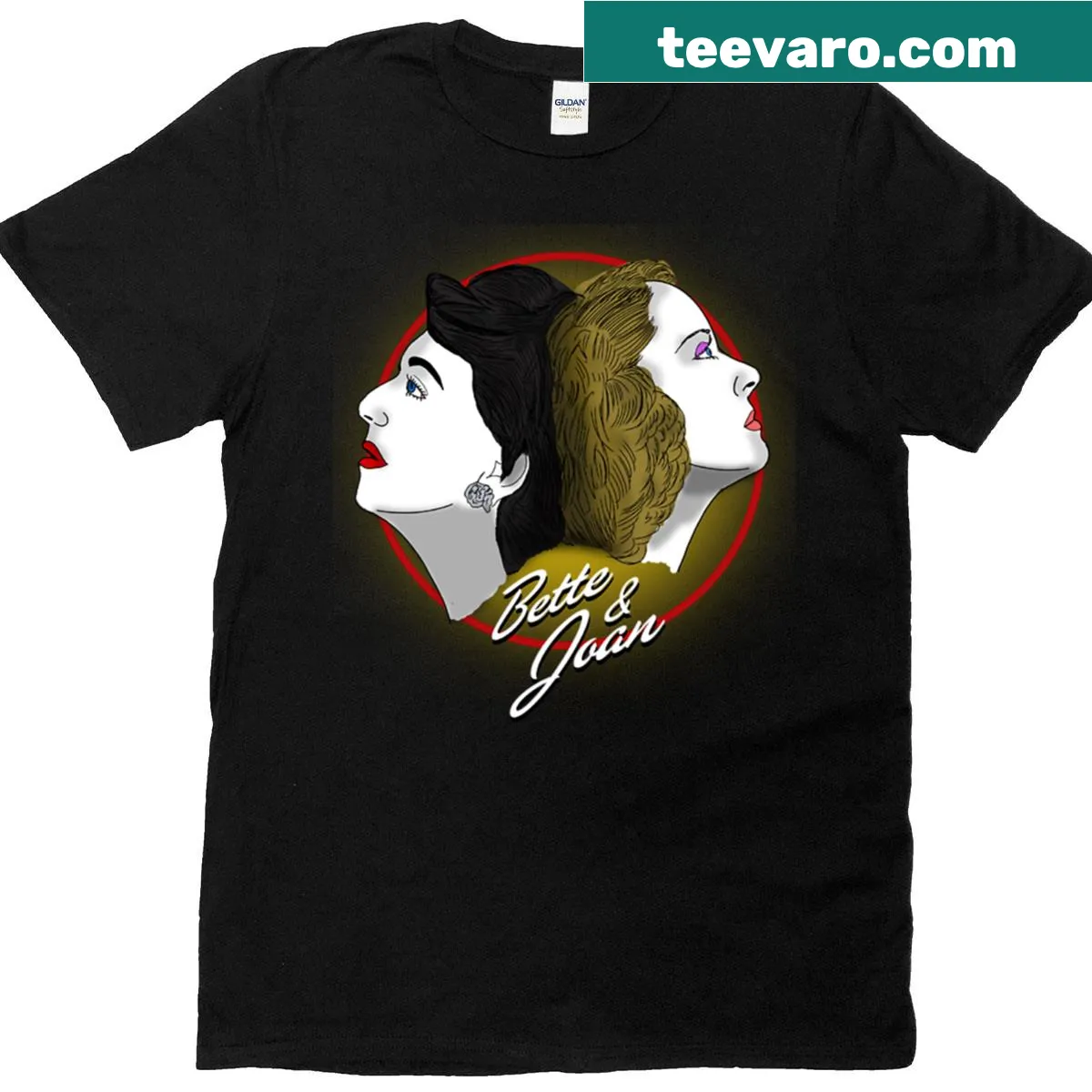 Vintage-style t-shirt honoring Bette Davis and Joan Crawford — on a men's t-shirt