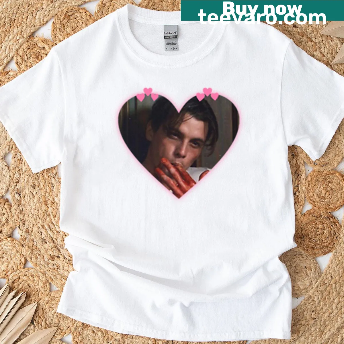 Graphic t-shirt featuring Billy Loomis from Scream movie — on a men's t-shirt