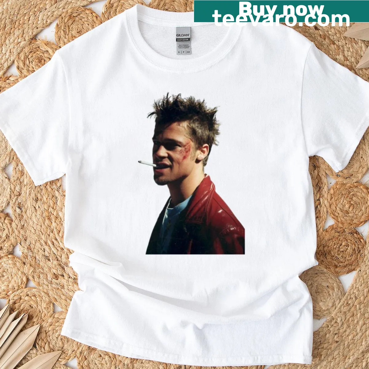 Illustrated T-shirt of Tyler Durden from Fight Club. — on a men's t-shirt