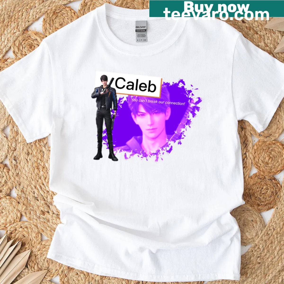 Text tee that reads 'You Can't Break Our Connection' — on a men's t-shirt