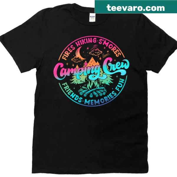 Camping Crew T-shirt celebrating outdoor adventures with family and friends