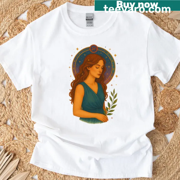 Illustrative Cancer Horoscope graphic t-shirt