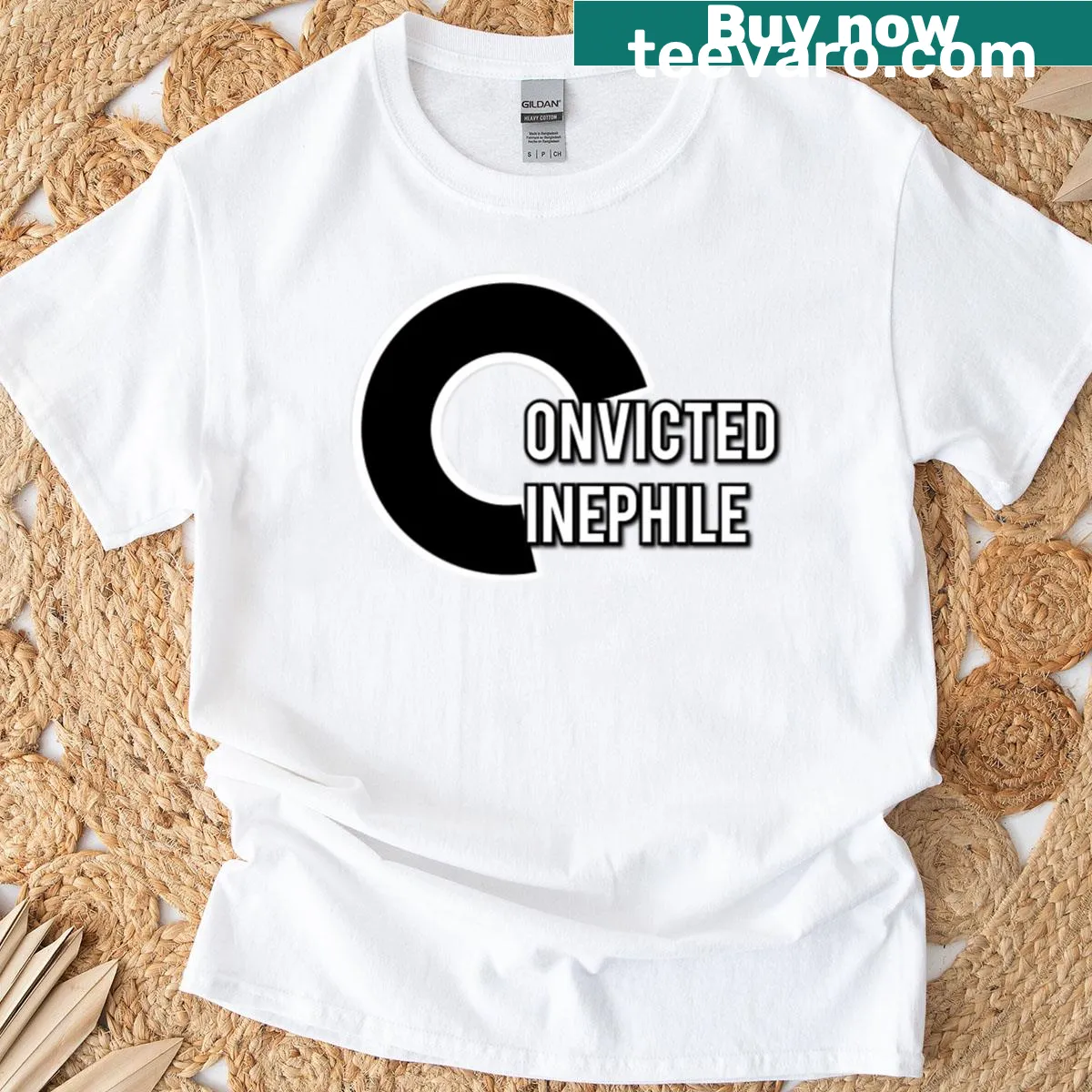 Cinephile t-shirt featuring 'Criterion' in stylish typography — on a men's t-shirt