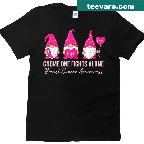 Gnome-themed t-shirt for Breast Cancer Awareness