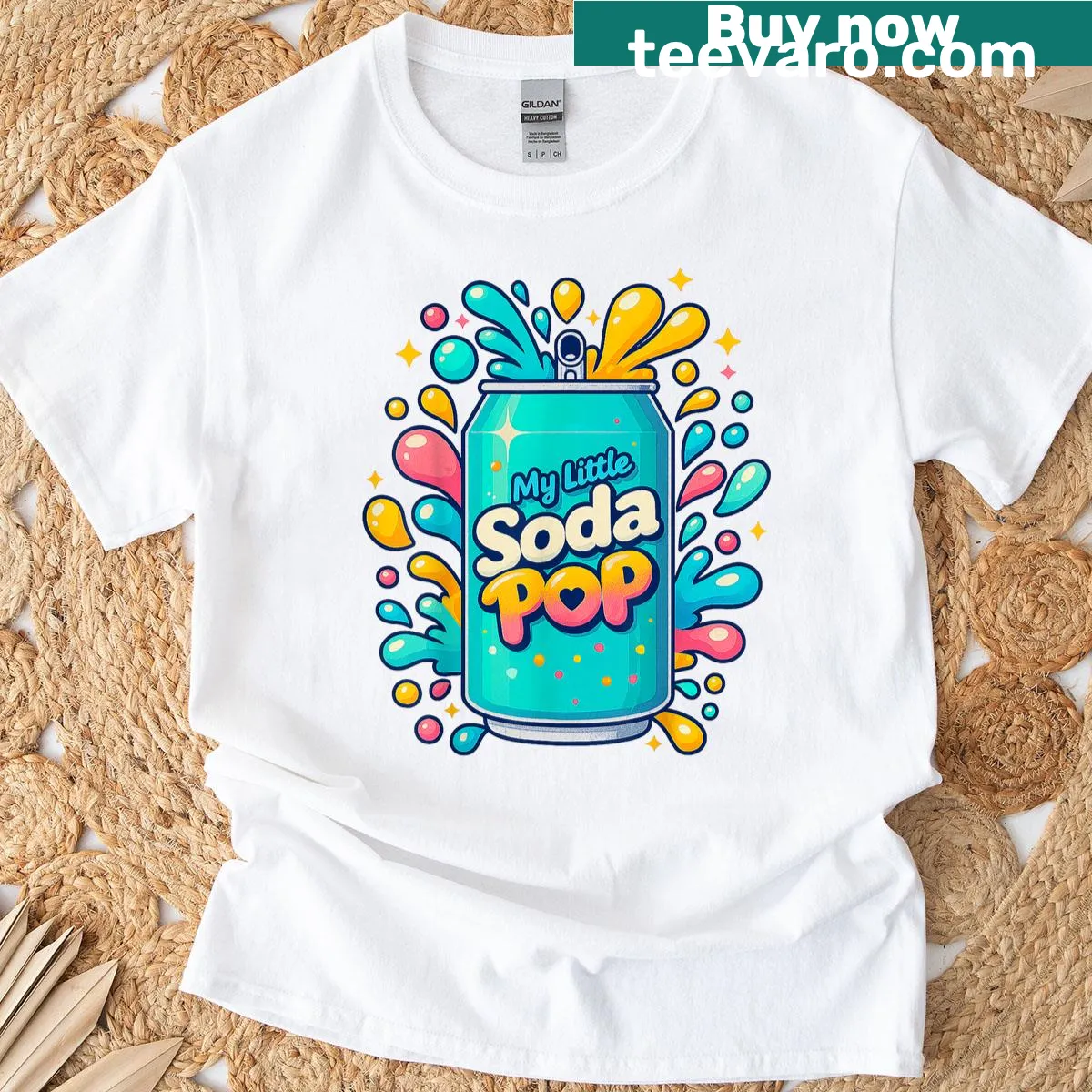 Kawaii soda pop graphic on T-shirt for anime fans — on a men's t-shirt