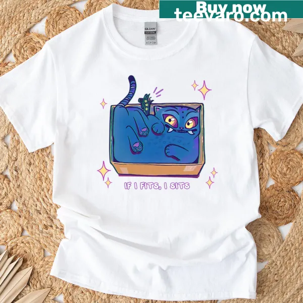 Cartoon derpy tiger graphic with humorous text on t-shirt.