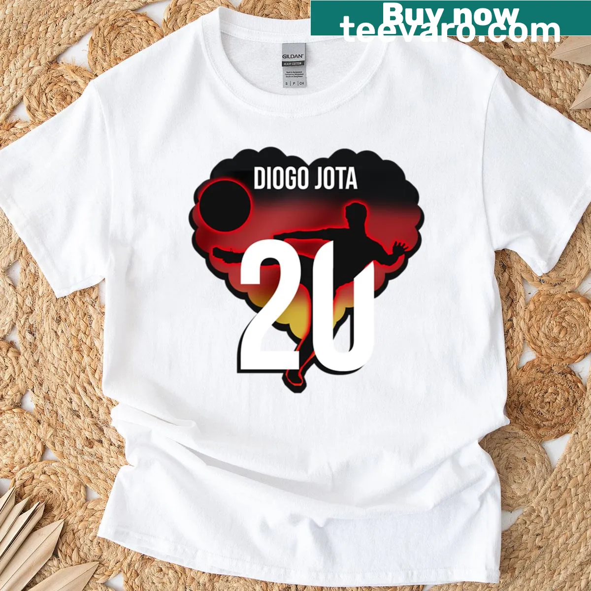 Premium t-shirt featuring Diogo Jota's number 20 and iconic design — on a men's t-shirt