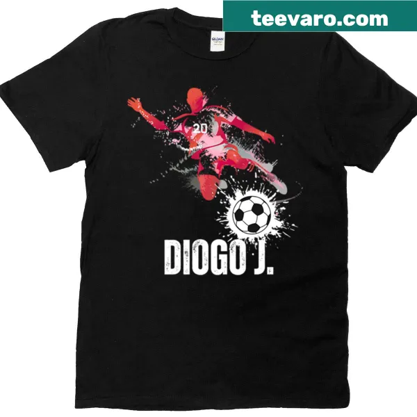 Diogo Jota number 20 graphic T-shirt for football fans.