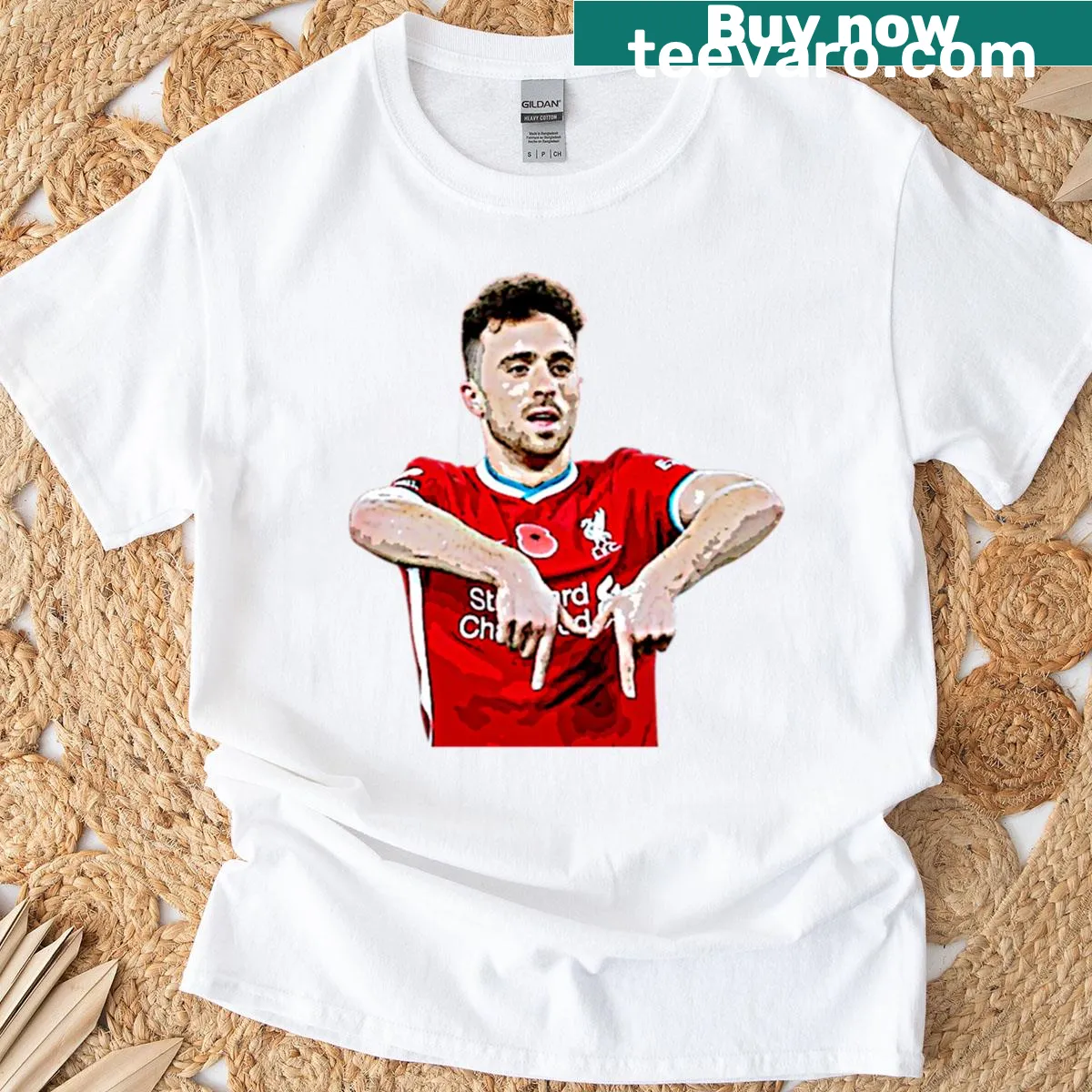 Dynamic Diogo Jota Active t-shirt design — on a men's t-shirt