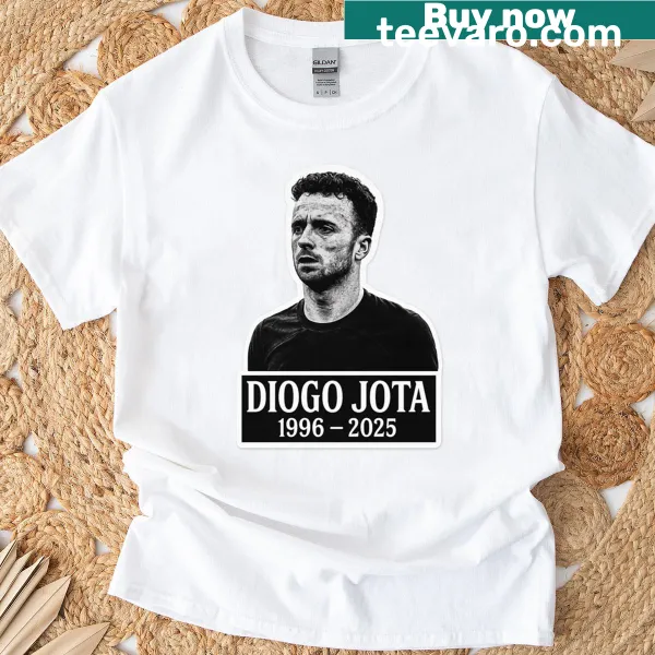 Diogo Jota graphic T-shirt in black and white design