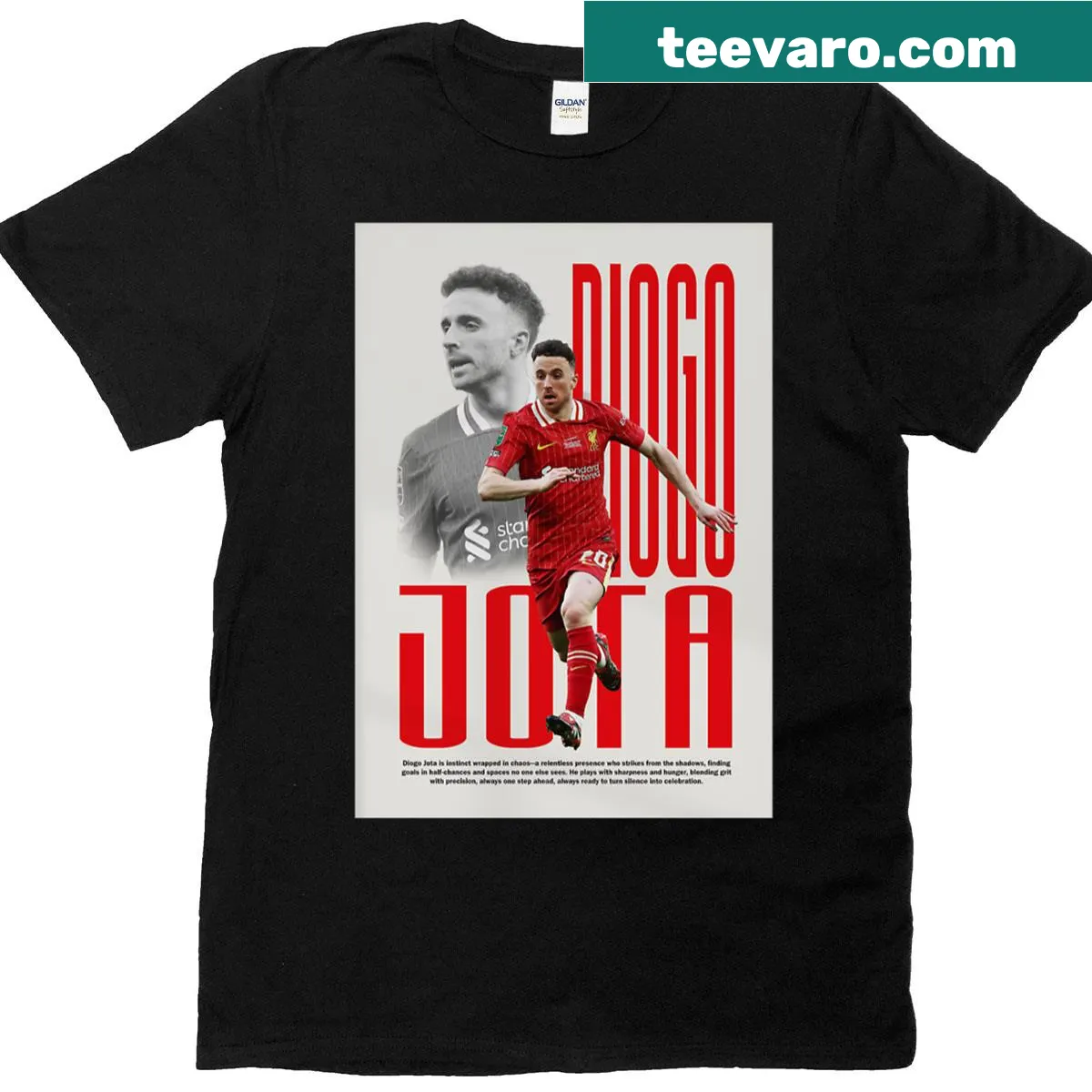 In Memoriam Diogo Jota T-shirt featuring a tribute design — on a men's t-shirt