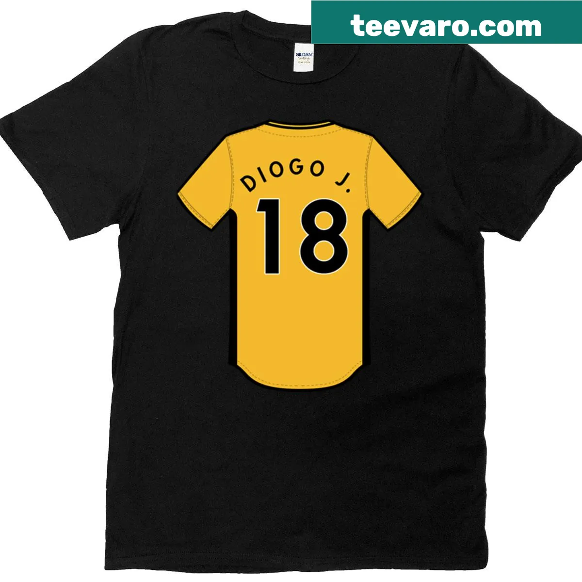 Diogo Jota jersey T-shirt featuring his name and number — on a men's t-shirt