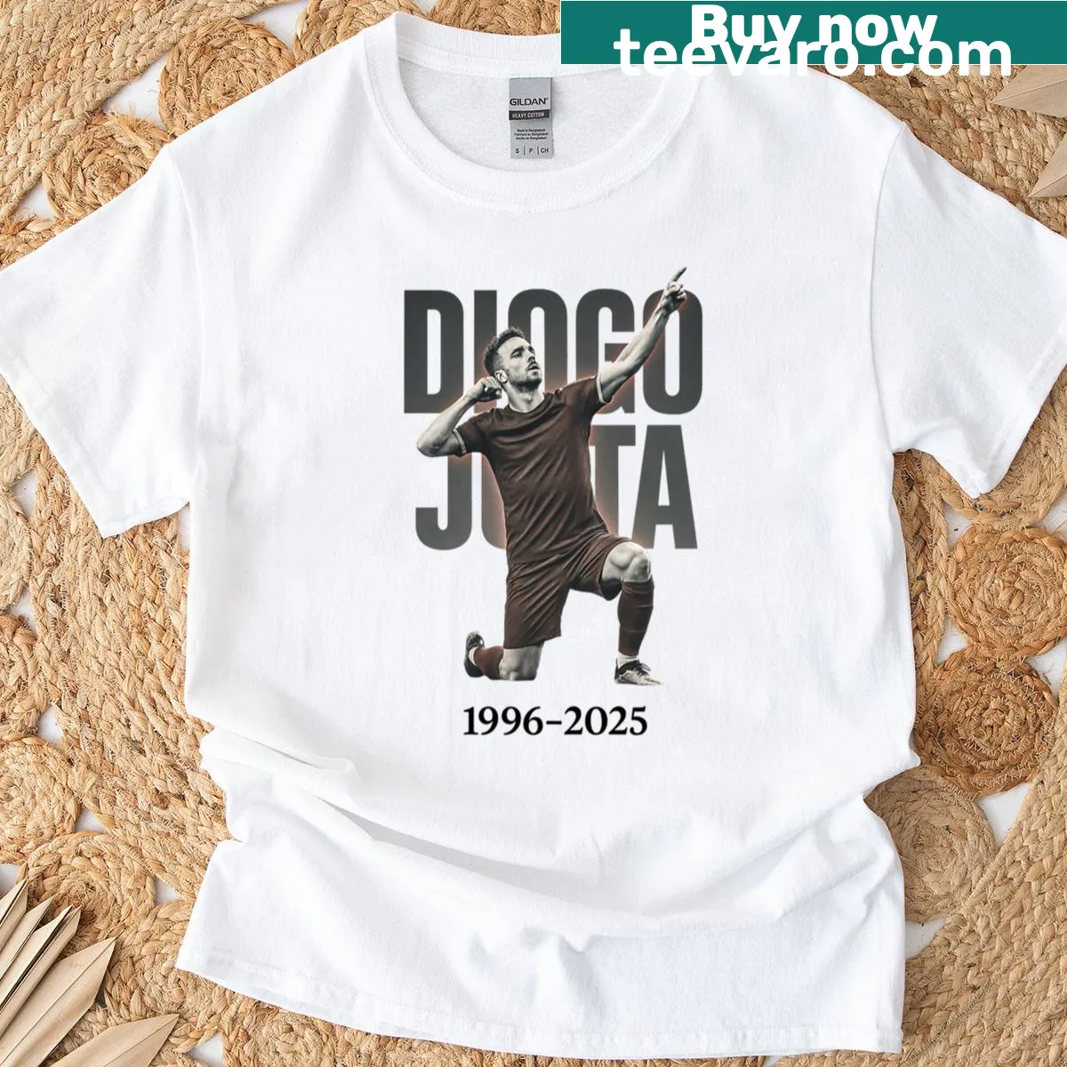 Memorial T-shirt for Diogo Jota featuring a heartfelt graphic — on a men's t-shirt