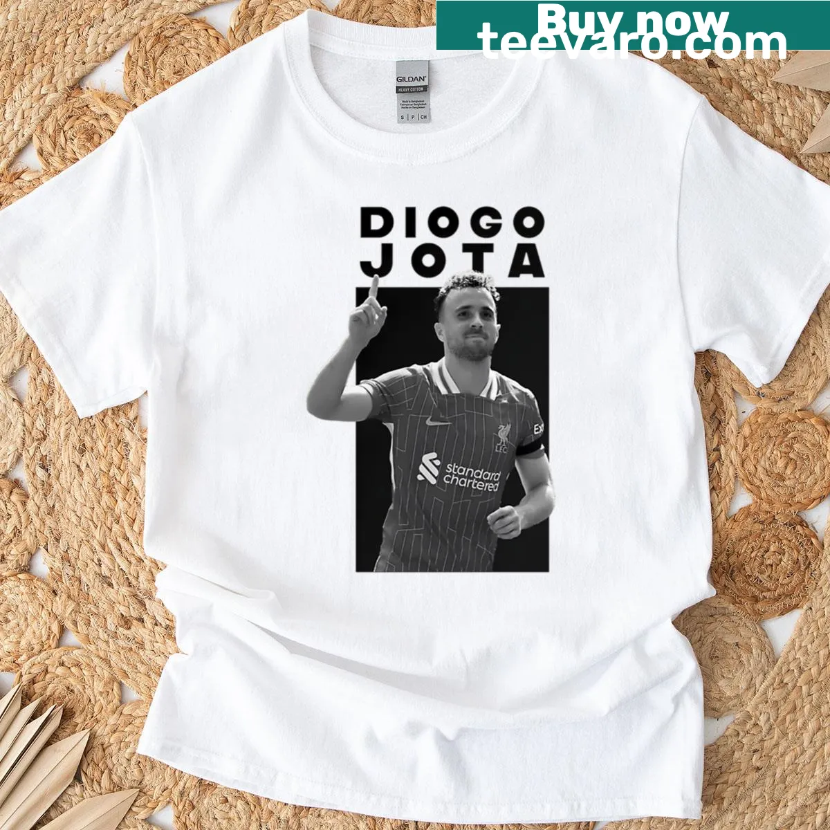 Diogo Jota T-shirt showcasing his name and Liverpool FC graphics. — on a men's t-shirt