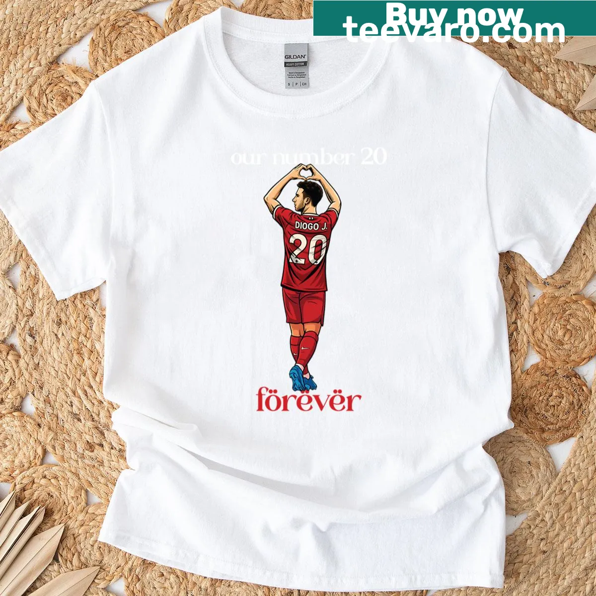Sentimental Diogo Jota Our Number 20 Forever t-shirt — on a men's t-shirt