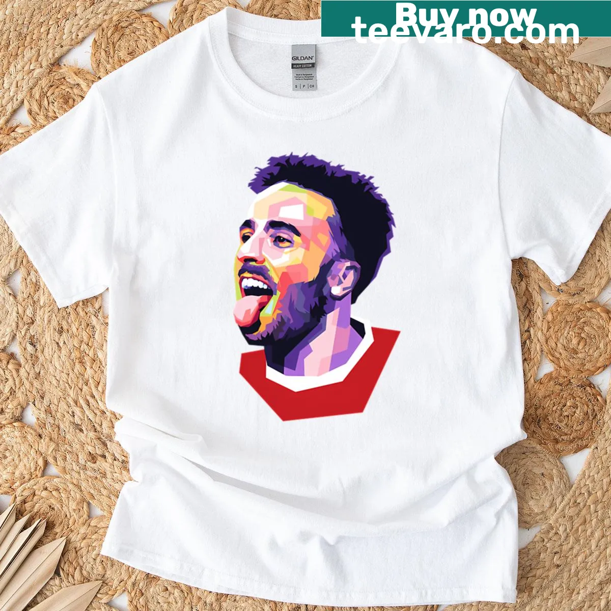 Pop art style T-shirt featuring Diogo Jota — on a men's t-shirt