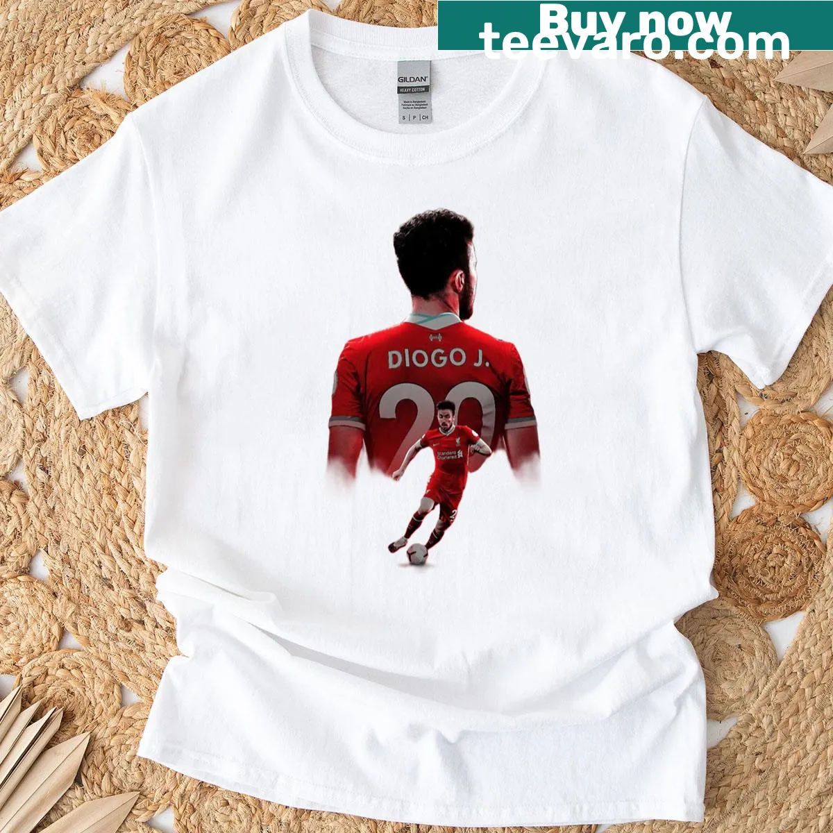 T-shirt honoring Diogo Jota as a Portuguese Liverpool footballer — on a men's t-shirt