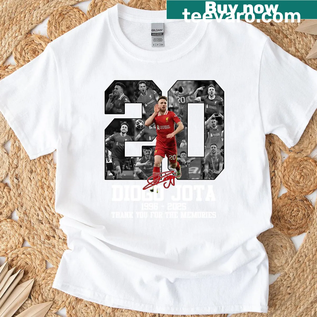 T-shirt with humorous RIP tribute to Diogo Jota — on a men's t-shirt