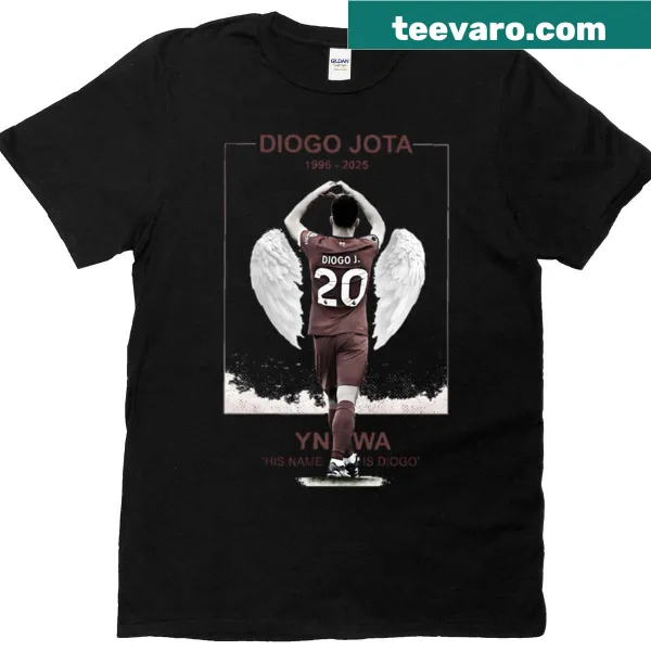 Tribute t-shirt for Diogo Jota featuring 'Ynwa 1996-2025'