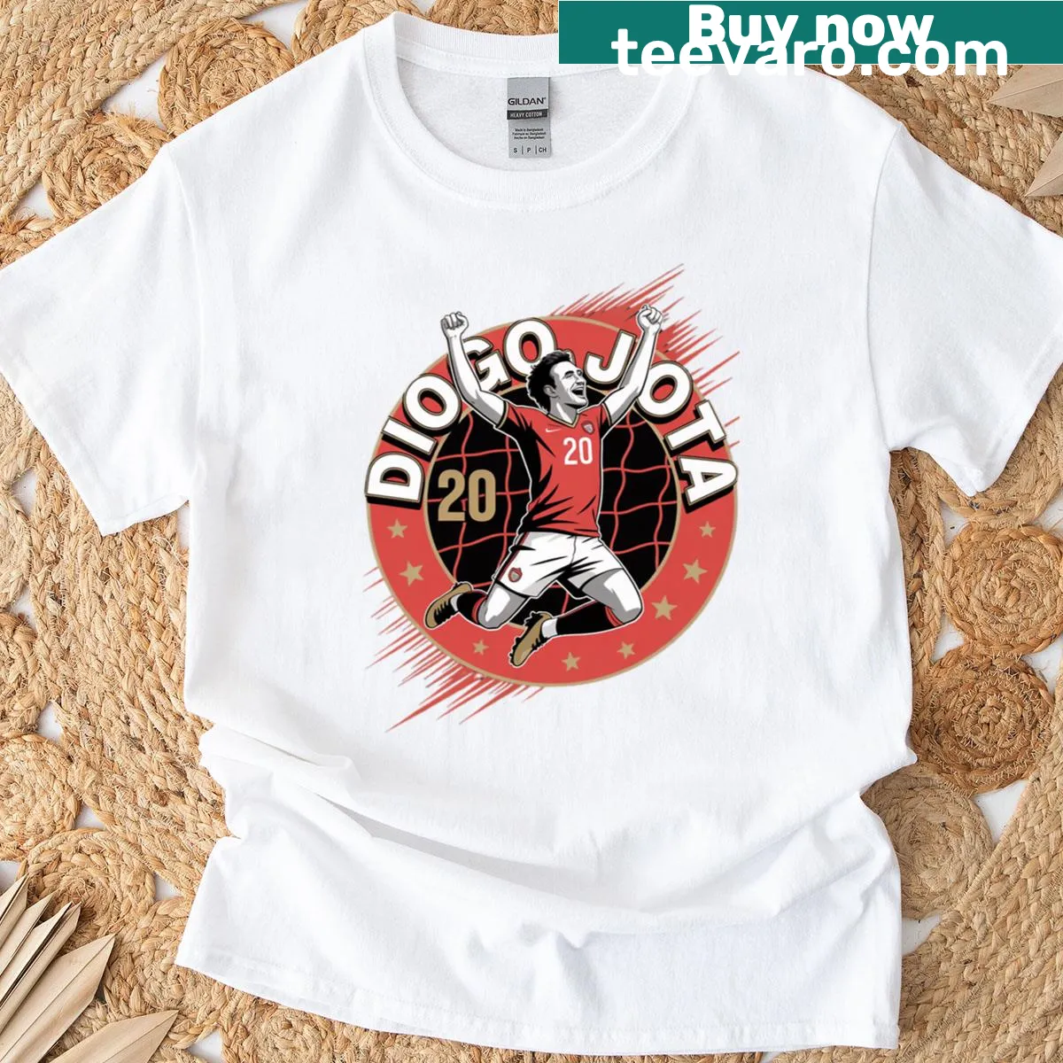 Art design of Diogo Jota in action on a T-shirt — on a men's t-shirt