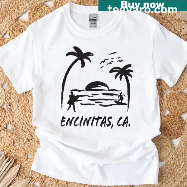 Encinitas CA T-shirt featuring the town's name in a casual design