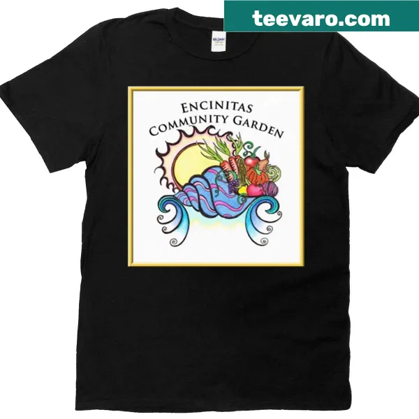 Illustration t-shirt celebrating the Encinitas Community Garden
