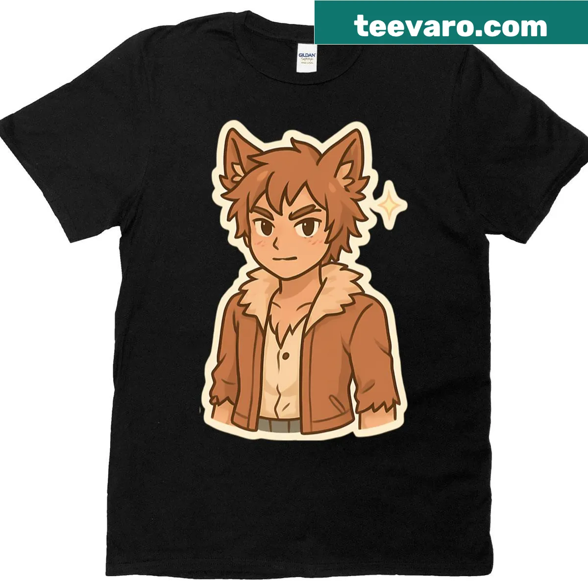 Werewolf graphic on t-shirt, showcasing fierce transformation — on a men's t-shirt