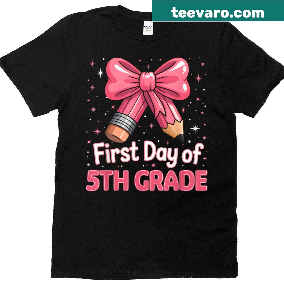 T-shirt designed for girls celebrating the first day of 5th grade — on a men's t-shirt