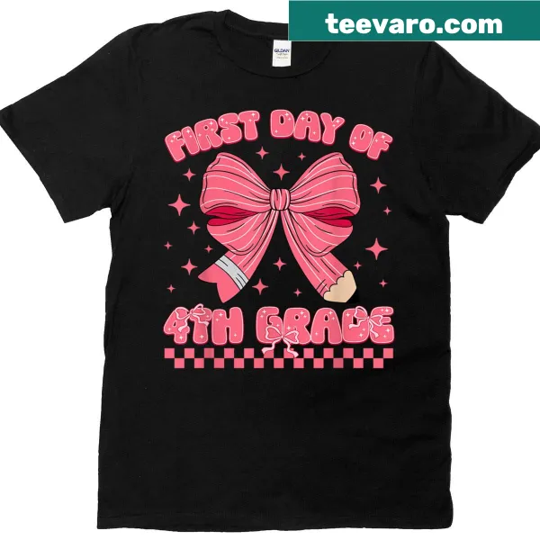 Illustrative design celebrating fourth grade with fun typography for girls.