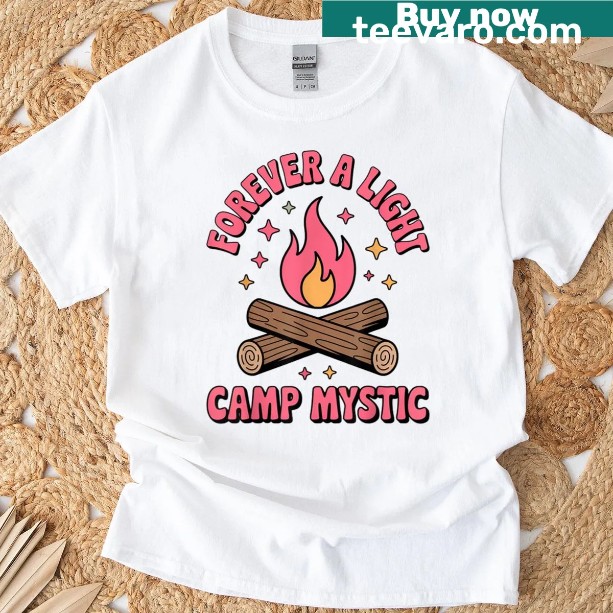 Forever A Light Camp Mystic women's t-shirt with inspiring message — on a men's t-shirt