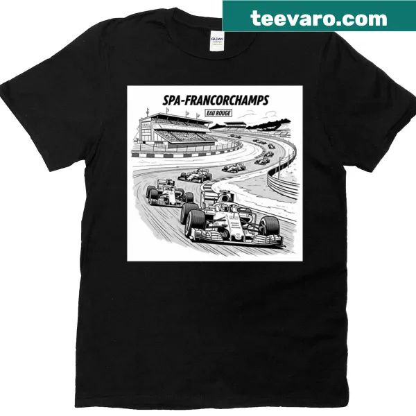 Eau Rouge racetrack themed t-shirt for Formula 1 fans