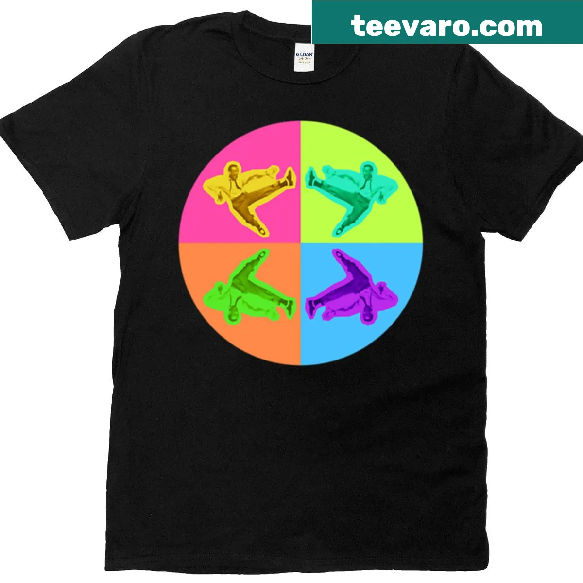 Retro pop art design featuring Fred Astaire on a t-shirt — on a men's t-shirt