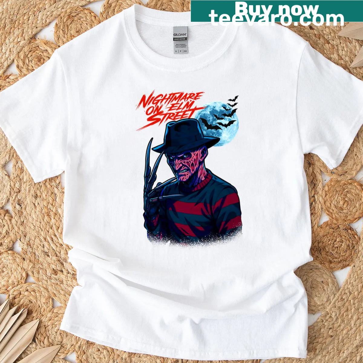 Freddy's Game 'Do Not Fall Asleep' t-shirt with horror theme — on a men's t-shirt
