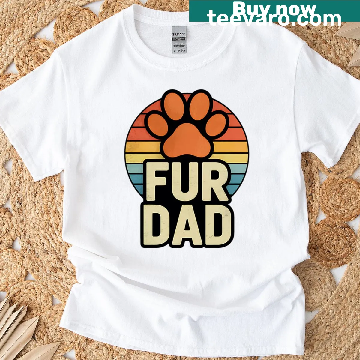 Fathers Day T-shirt featuring dogs and cats graphic for pet lovers — on a men's t-shirt