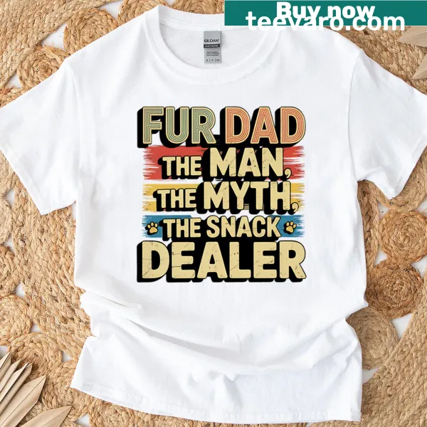 Humorous Fur Dad t-shirt with typography celebrating pet ownership
