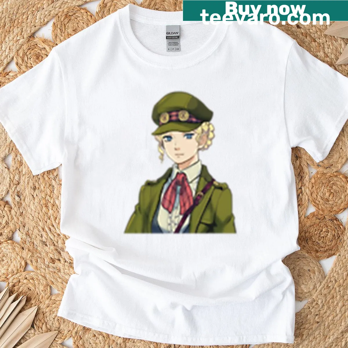 Portrait of Gina Lestrade on a stylish T-shirt. — on a men's t-shirt