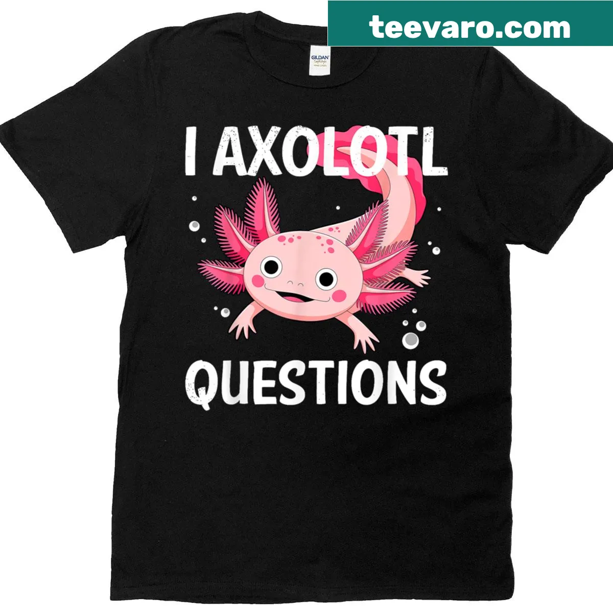 Vintage graphic tee with 'Girl I Axolotl Questions' and cute axolotl — on a men's t-shirt