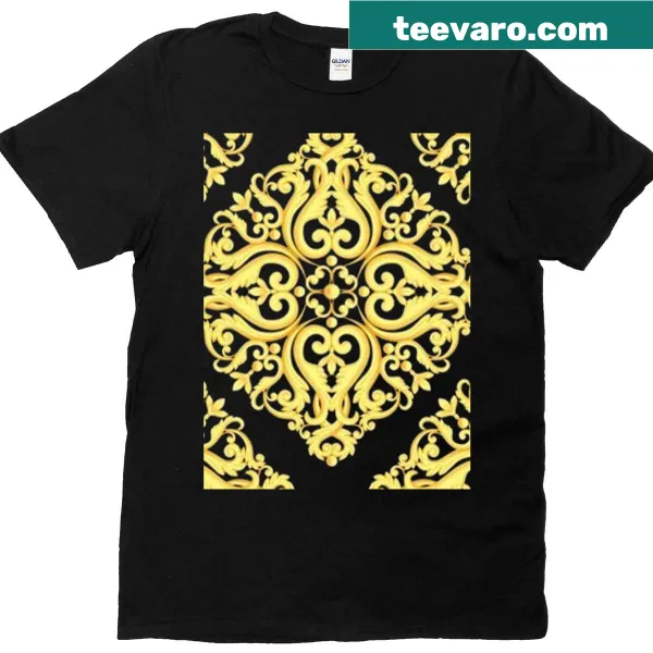 Minimal gold pattern graphic on T-shirt