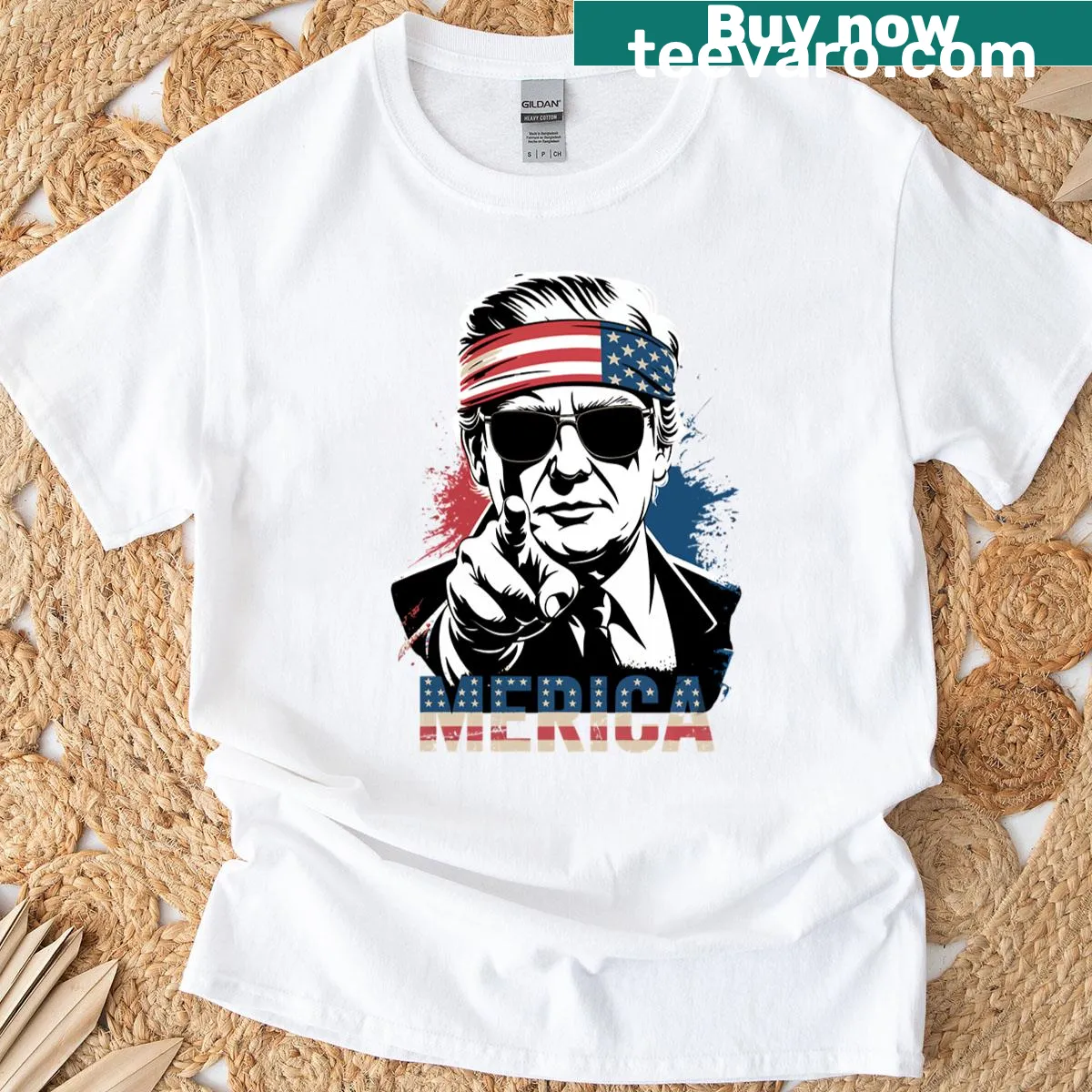 Patriotic 4th Of July T-shirt with American flag design — on a men's t-shirt