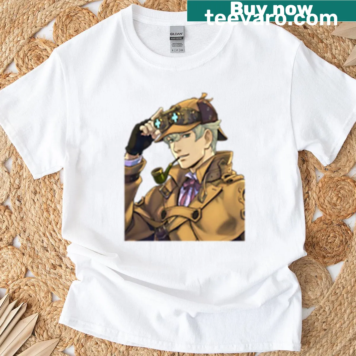 Artistic portrait of Herlock Sholmes on a stylish T-shirt — on a men's t-shirt