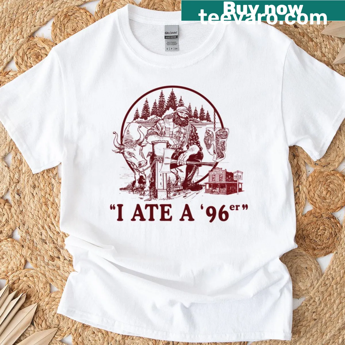 Illustrated T-shirt referencing 'I Ate A 96er' from a movie — on a men's t-shirt