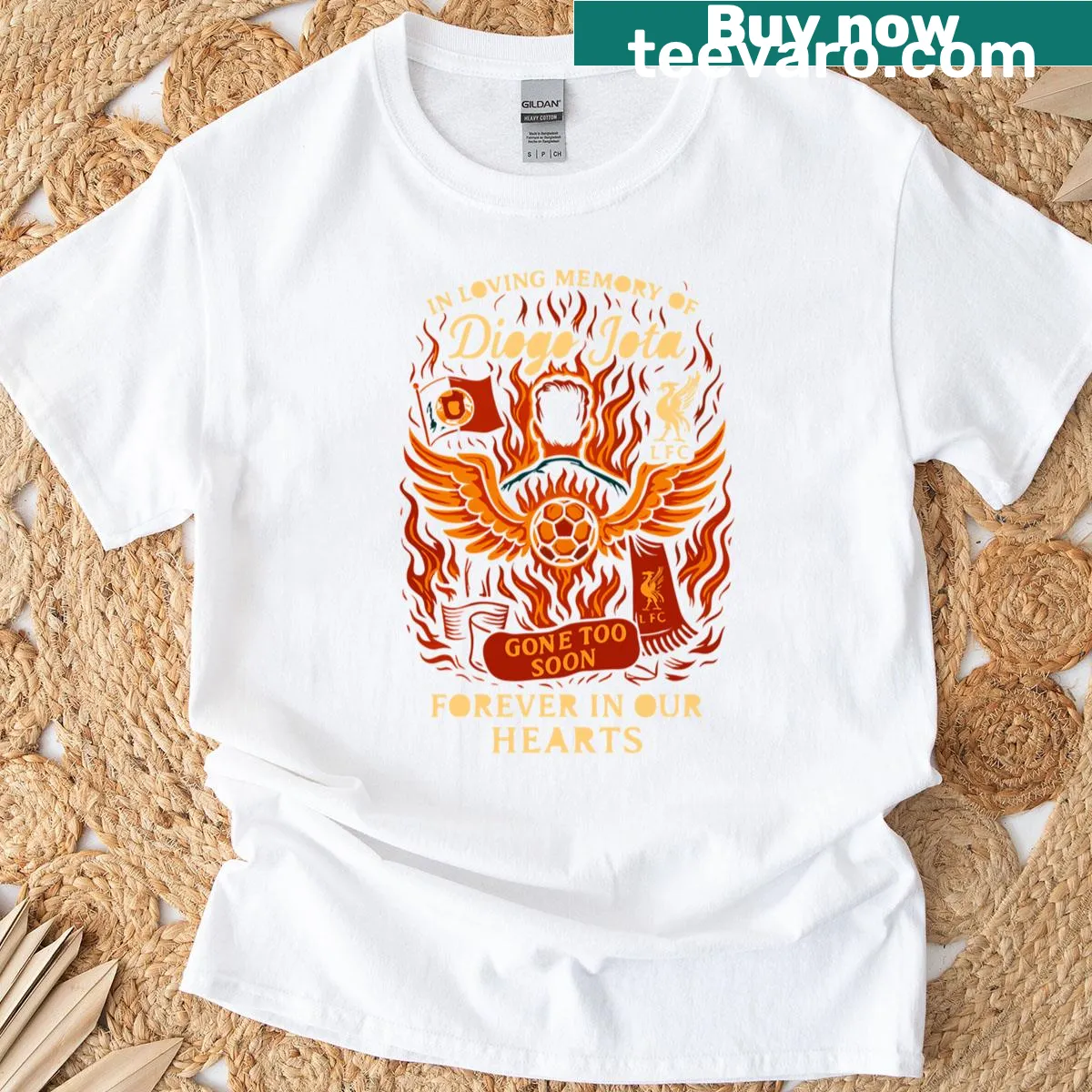 Oversized T-shirt with a tribute to Diogo Jota's memory — on a men's t-shirt