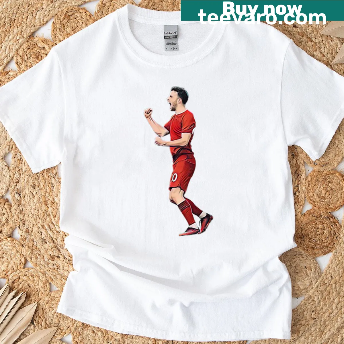 Oversized T-shirt featuring a dynamic sports-themed graphic — on a men's t-shirt