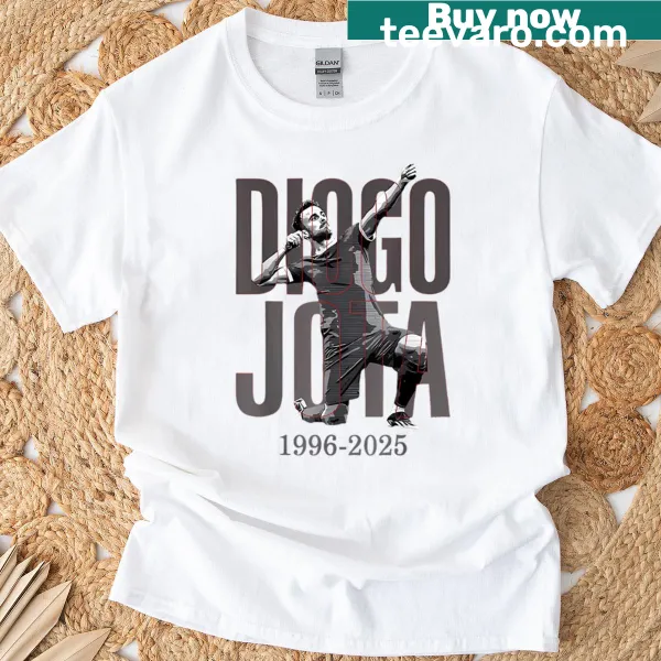 Memorial shirt for Diogo Jota showcasing years 1996-2025