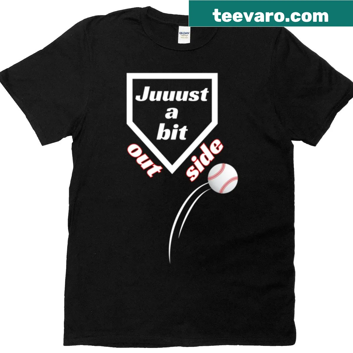 Funny baseball t-shirt with a humorous sports phrase — on a men's t-shirt