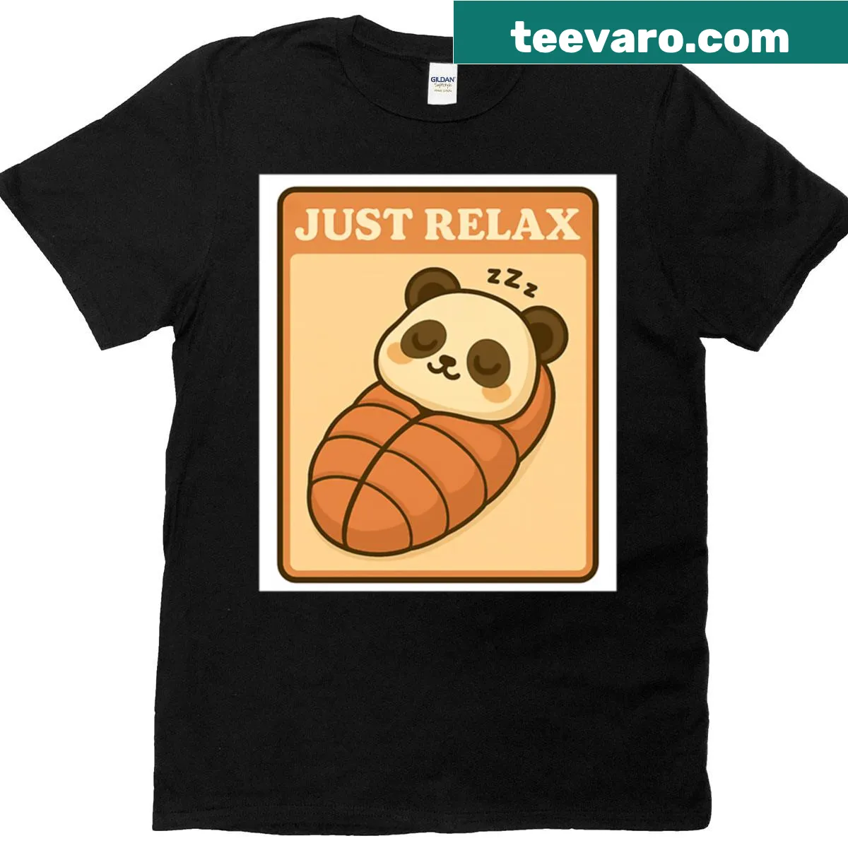 Cute sleeping panda graphic on a T-shirt — on a men's t-shirt